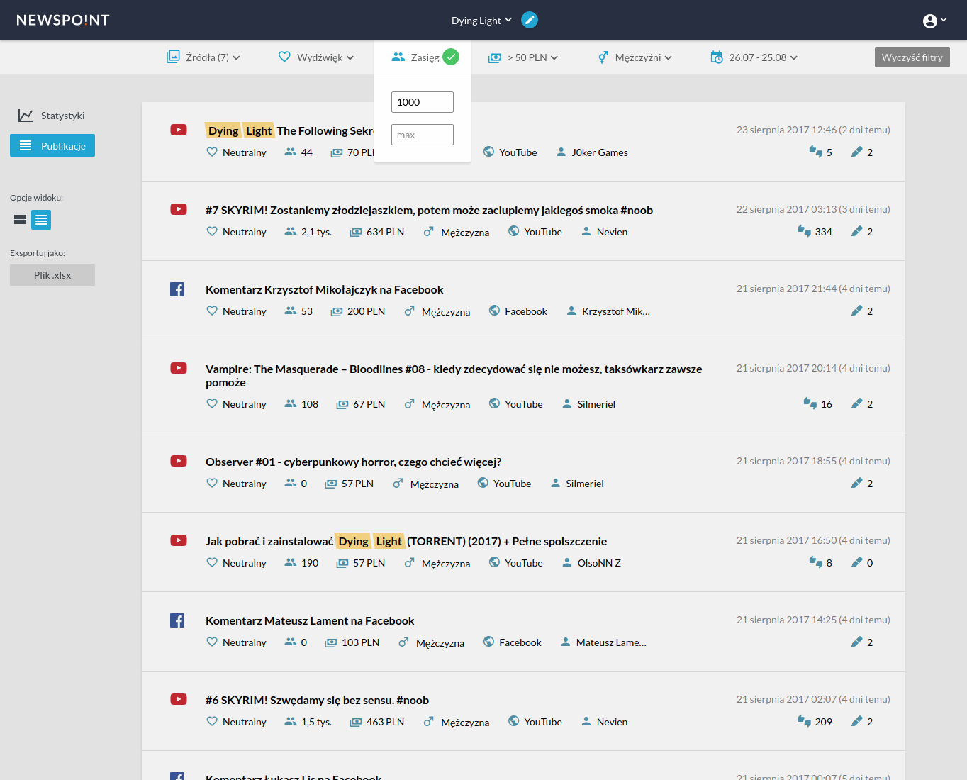 Monitoring influencerów